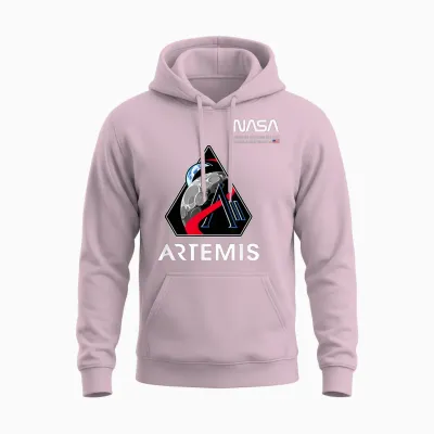 Nasa Artemis Ii Mission Patch Worm Logo Unisex Hoodie - Light Pink