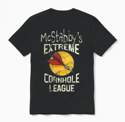 Lawn Darts Extreme Cornhole League Unisex T-Shirt - Black