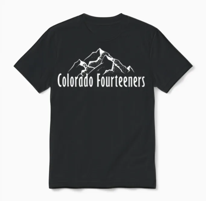 Colorado Fourteeners 2 Sided 14ers Unisex T-Shirt in Black