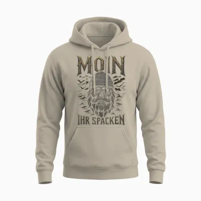 Moin Ihr Spacken North German Low German Skull Moin Unisex Hoodie - Sand