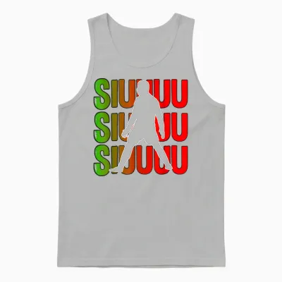 Siuuuu Funny Soccer Present for Soccer Lovers Fan Kid's Boys Unisex Tank Top - Ash