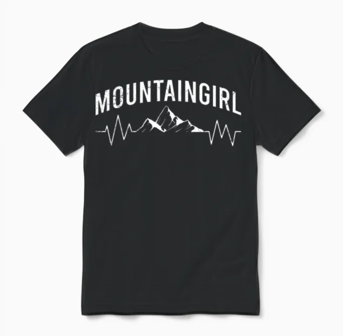 Mountain Girl Mountaineers Climbing and Hiking Unisex T-Shirt in Black