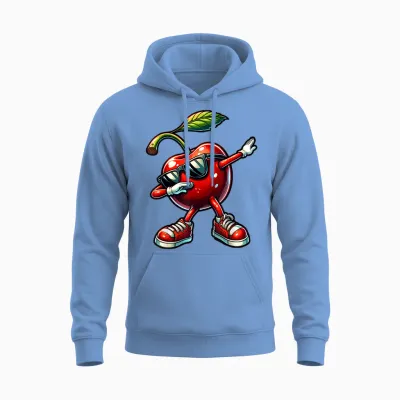 Dabbing Red Cherry Funny Cherry Fruit with Cherries T-Shirt, Black Unisex Hoodie - Carolina Blue
