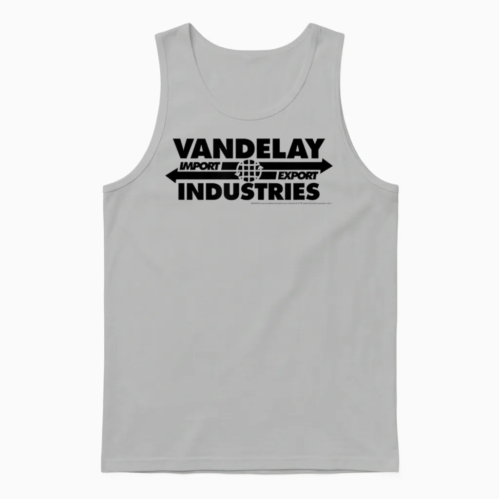 Seinfeld Vandelay Industries Logo Funny 90's Tv Show Unisex Tank Top in Ash