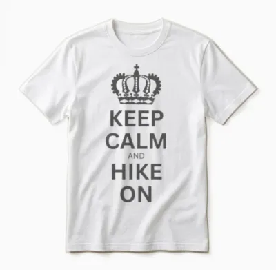 Keep Calm and Hike On Unisex T-Shirt - White