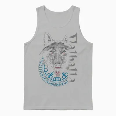 Viking Valhalla Krieger Normanne Runenkreis Götter Nordic Compass Viking T-Shirt, Black, Small, Unisex, Short Sleeve, T-Shirt, Norse Mythology Wolf Rune Unisex Tank Top - Ash
