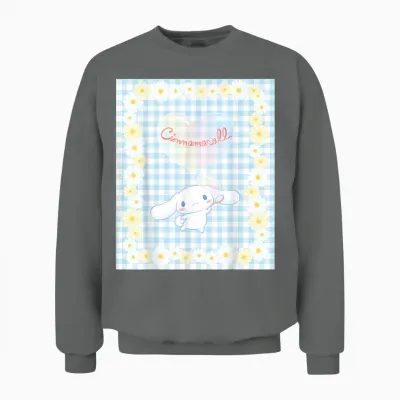 Cinnamoroll Bubble Blue Ginham Daisy T-Shirt Small Unisex Sweatshirt - Graphite Heather