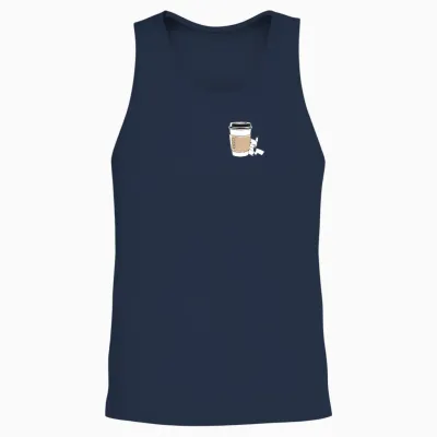 Pokémon Pikachu Sketch Mini Coffee Cup Cute Pocket Icon Unisex Tank Top - Navy