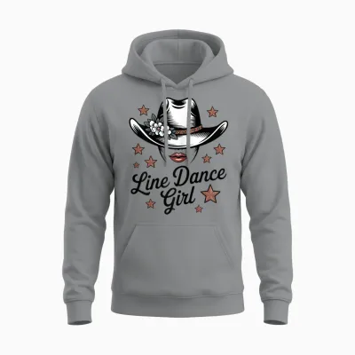Line Dance Country Girls' Unisex Hoodie - Sport Grey