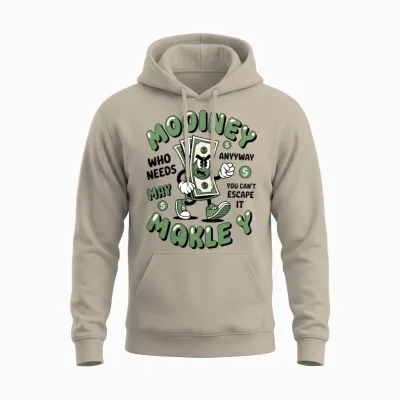 Money Mover Cartoon – Funny Retro Cash Art Unisex Hoodie - Sand