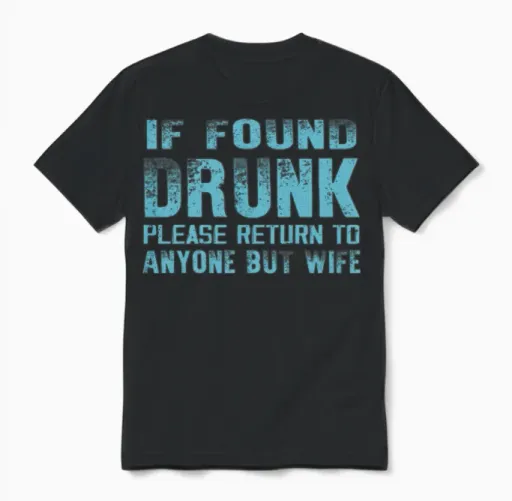 Men's Funny Drinking Unisex T-Shirt in Black