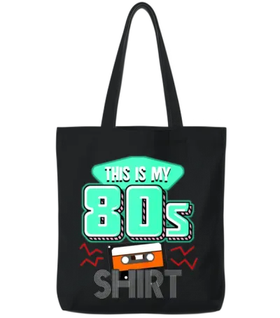 Retro 1980 80s Tote Bags - Black