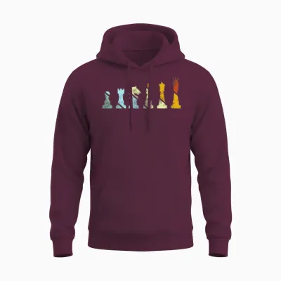 Chess Retro Unisex Hoodie - Maroon