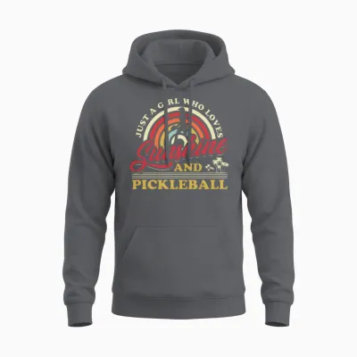 Just a Girl Who Loves Sunshine and Pickleball Unisex Hoodie - Charcoal