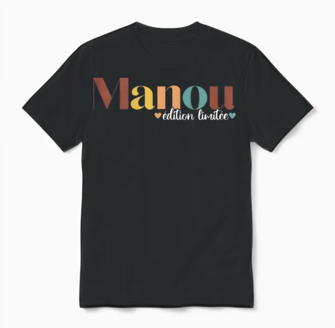 Cadeau Manou Fête Des Mères Maman Mamie Unisex T-Shirt in Black
