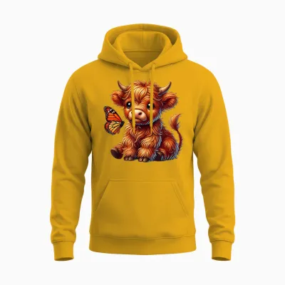 Highland Kuh Liebhaber Schottland Bauernhof Rinder Kalb Unisex Hoodie - Gold
