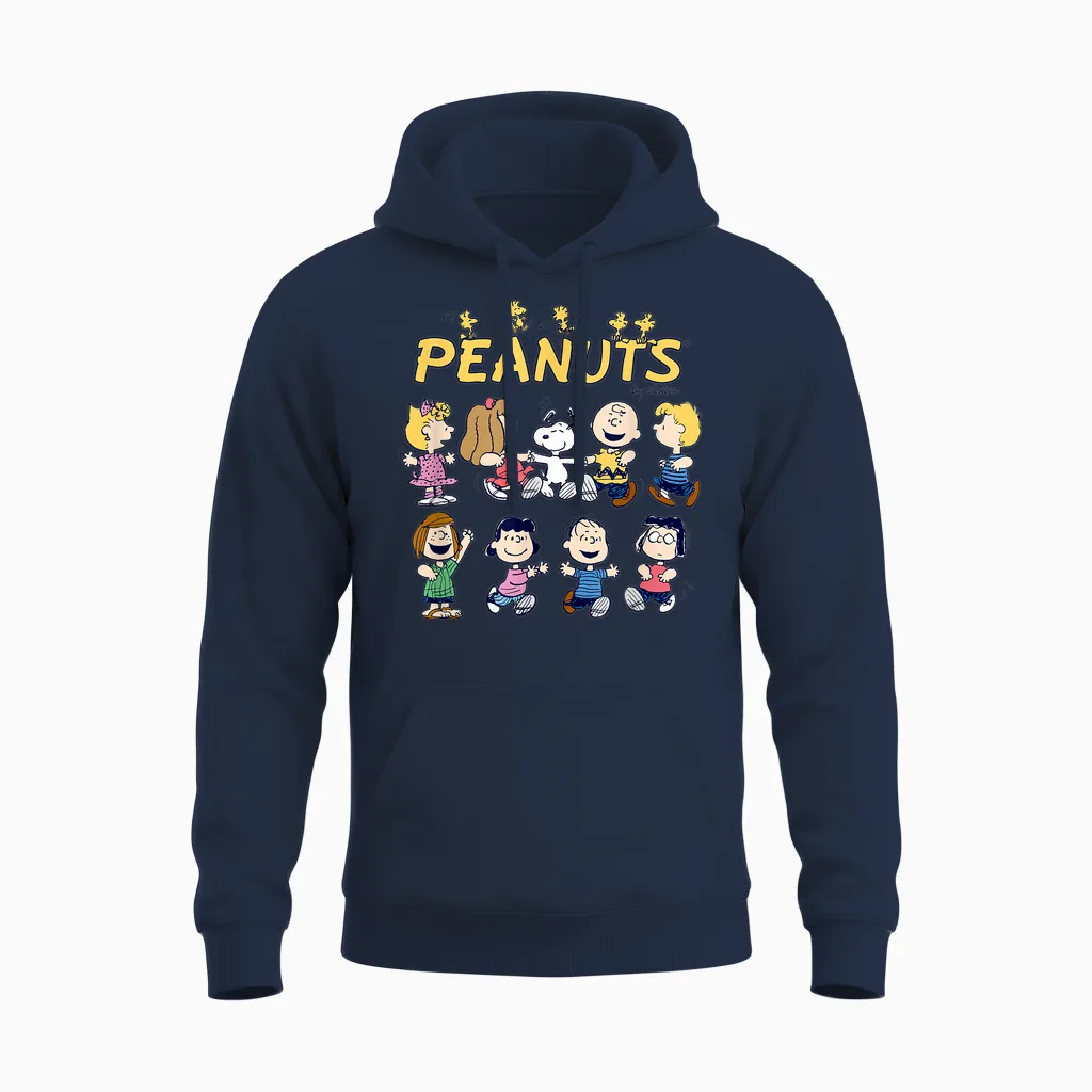 Peanuts - Friends Group Unisex Hoodie in Navy