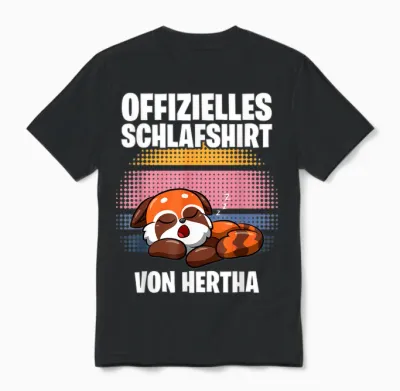 Offizielles Schlafshirt Von Hertha - Personalisiert Unisex T-Shirt - Black
