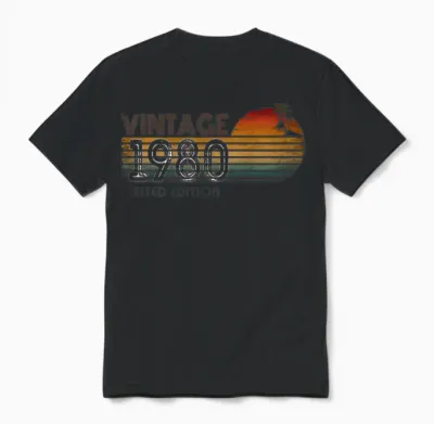 Retro Sunset 1980 Unisex T-Shirt - Black