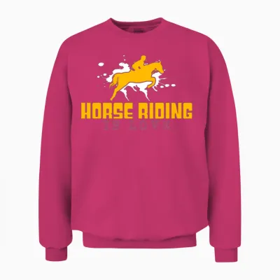 Horse Riding Is Love Unisex Sweatshirt - Heliconia