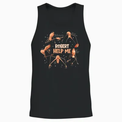Funny Marcus the Worm Robert Help Me Meme Unisex Tank Top - Black