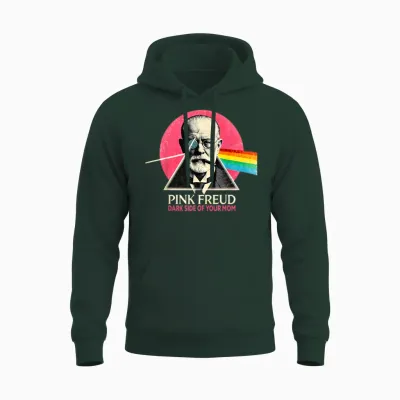 Funny Pink Freud: the Dark Side of Your Mother - Psychology T-Shirt, Black Unisex Hoodie - Forest