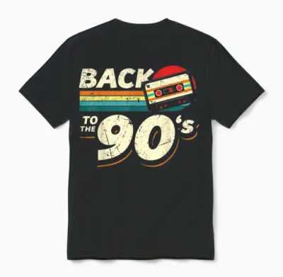 90s Outfit | Back to the 90s Retro Party Carnival T-Shirt, Black Unisex T-Shirt - Black