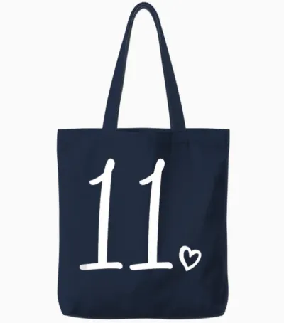11st Birthday Girls Number 11 Elves Cute 11 Years Old T-Shirt, Black, S Tote Bags - Navy
