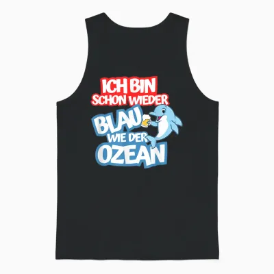 Blue as the Ocean Julian Mia Malle Party Sayings Summer B06 T-Shirt, Black Unisex Tank Top - Black