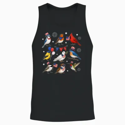 Usa 250th Anniversary Bird Patriotic American Bird 4th July Unisex Tank Top - Black