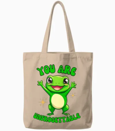 You Are Unfrogettable Cute Frog Tote Bags - Natural