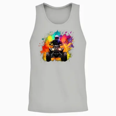Colourful Quad for Mud Lovers, Boys and Girls T-Shirt, Black Unisex Tank Top - Ash