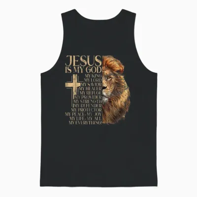 Unisex Adult T-Shirt - Black - Small - Short Sleeve - Classic - Crew Neck - Polyester 100% - Religious Symbol Design - Christians Unisex Tank Top - Black