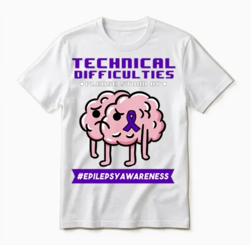 Technical Difficulties Please Stand by Epilepsy Unisex T-Shirt in White