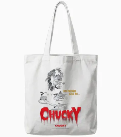 Chucky My Friends Call Me Chucky Vintage Tote Bags - White