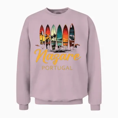 Nazare, Portugal Unisex Sweatshirt - Light Pink