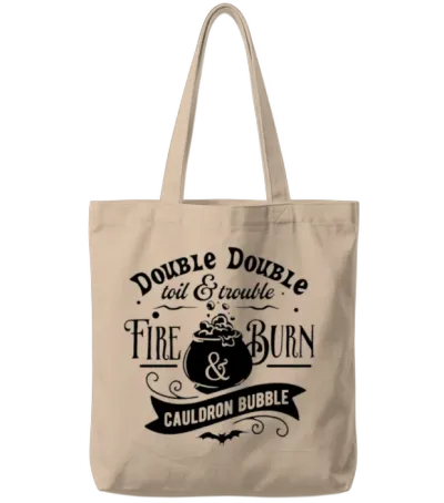 Halloween Witch Song Double Double Toil & Trouble Tote Bags - Natural
