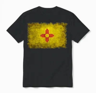 Flag of New Mexico Retro Unisex T-Shirt - Black