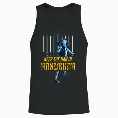 Star Wars Han Solo Hanukkah Lightsaber Menorah Unisex Tank Top - Black