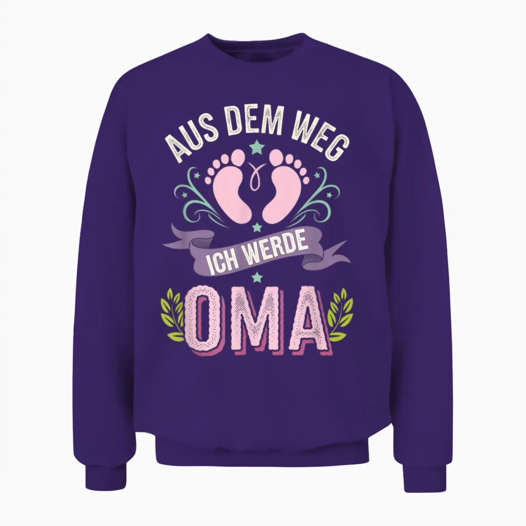 Aus Dem Weg Ich Werde Oma - Weg Oma Verkündung Unisex Sweatshirt in Purple