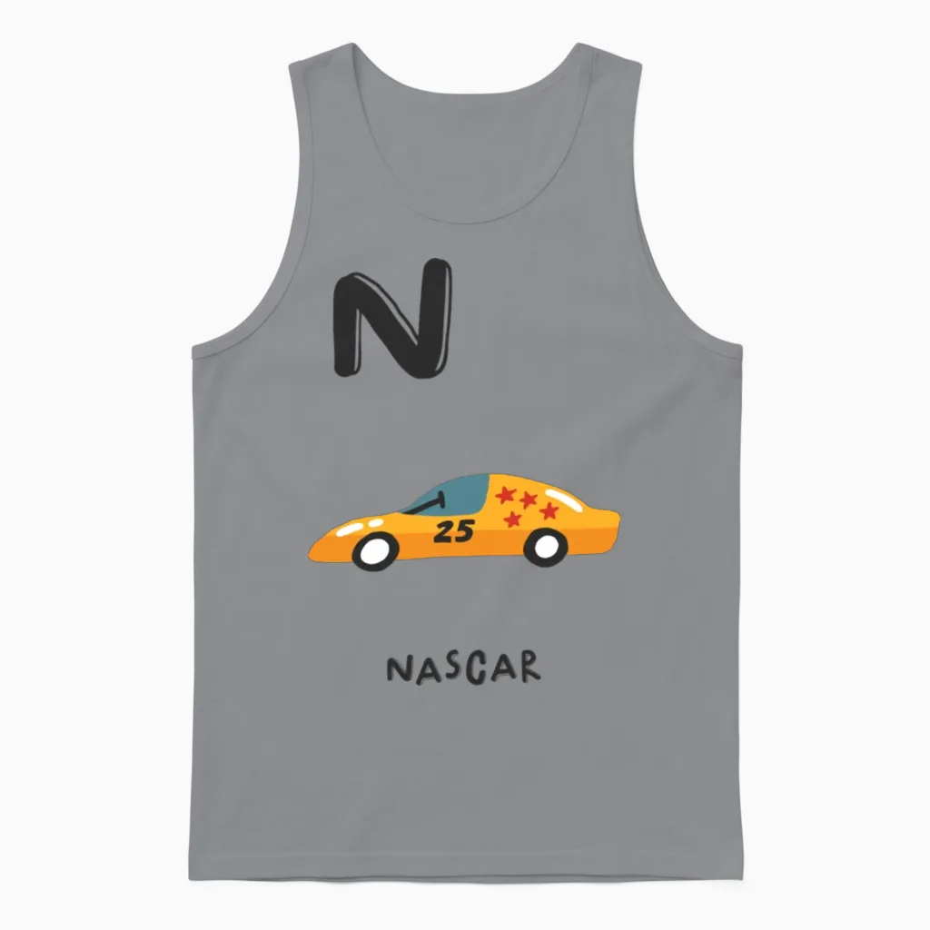 N Is Nascar Unisex Tank Top in Sport Grey