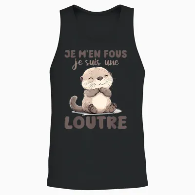 Je M'en Fous Je Suis Une Ottre Soft T-Shirt, White, S Unisex Tank Top - Black