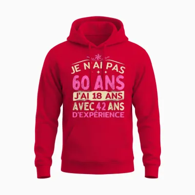60 Years Old Woman 1964 Funny Birthday Gift I Dont Have 60 T Shirt, Black Unisex Hoodie - Red
