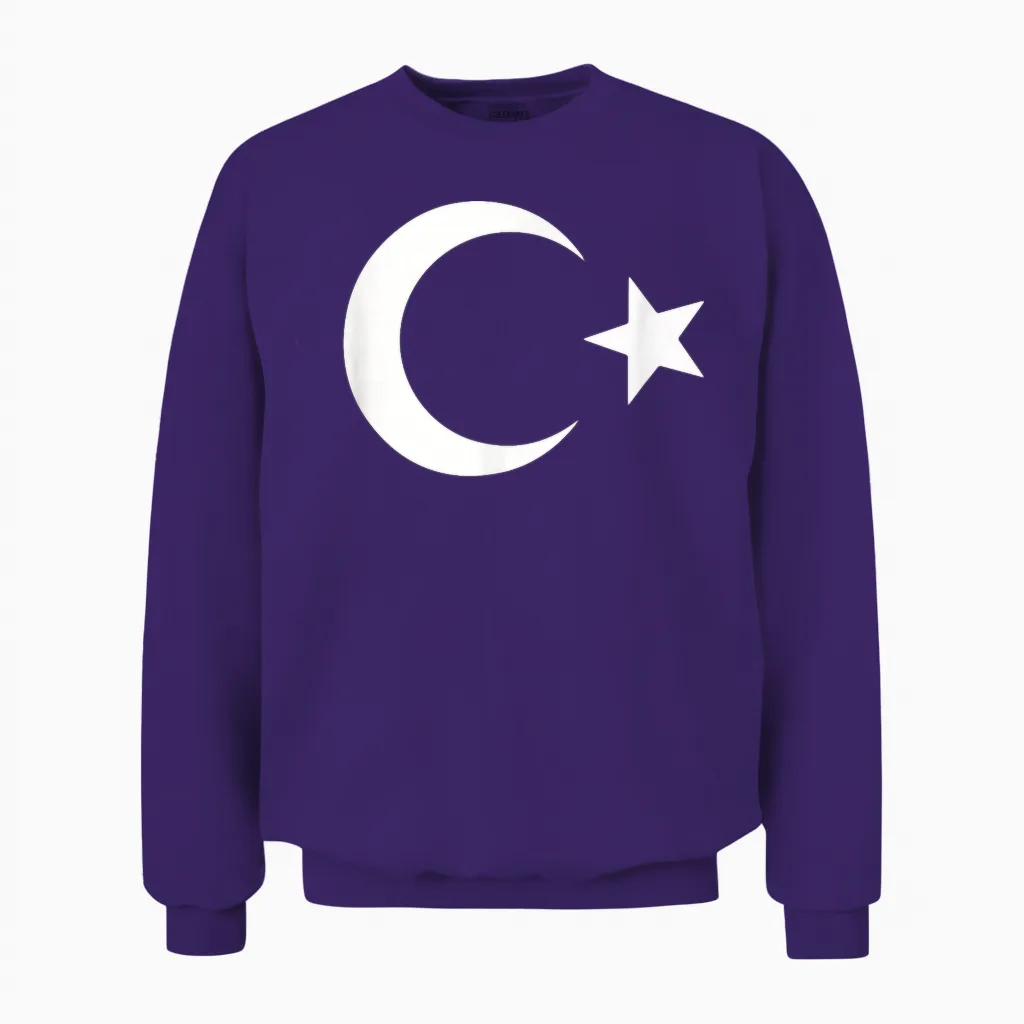 Türkei Flagge Türk Bayragi Herren Türkei Kinder Türkiye Unisex Sweatshirt in Purple