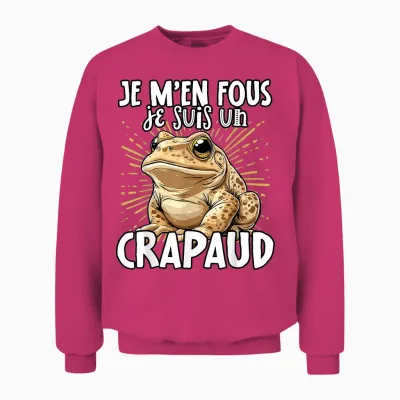 Je M'en Fous Je Suis Un Toad - Cute Toad T-Shirt, Black, S Unisex Sweatshirt - Heliconia