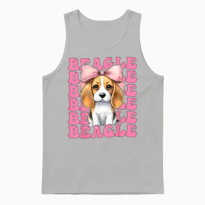 Coquette Bow Beagle Fille Chien Maman Fête Des Mères Rose Unisex Tank Top - Ash