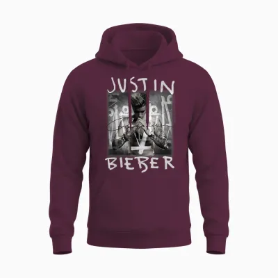 Justin Bieber Purpose Album Cover by Rock Off Unisex Hoodie - Maroon