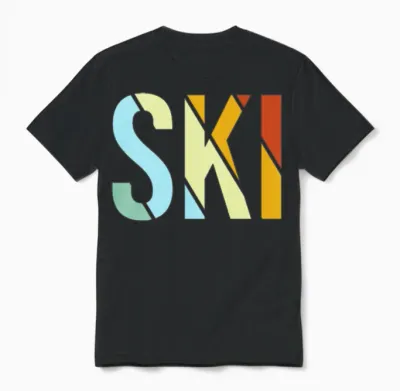 Ski Retro Unisex T-Shirt - Black