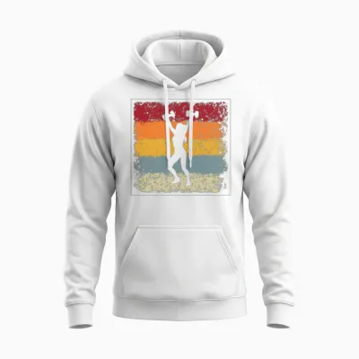 Fitness Girl Retro Unisex Hoodie - White
