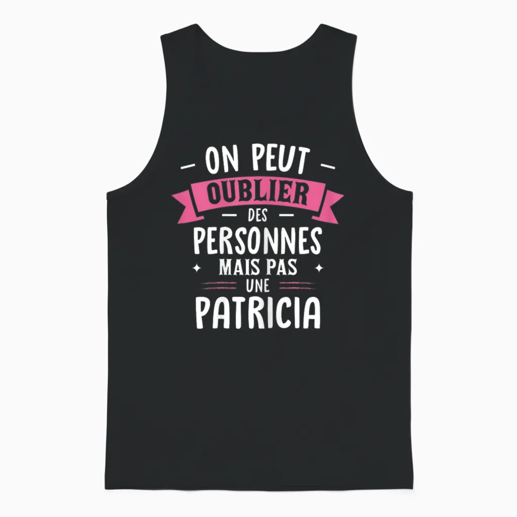 Woman Humor Girlfriend Gift Personalized Bff First Name Patricia Unisex Tank Top in Black